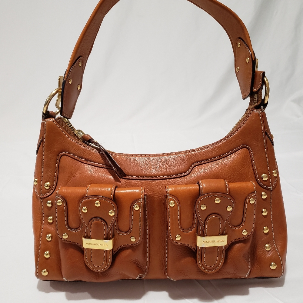 Michael Kors Vintage Brown Leather Shoulder Purse